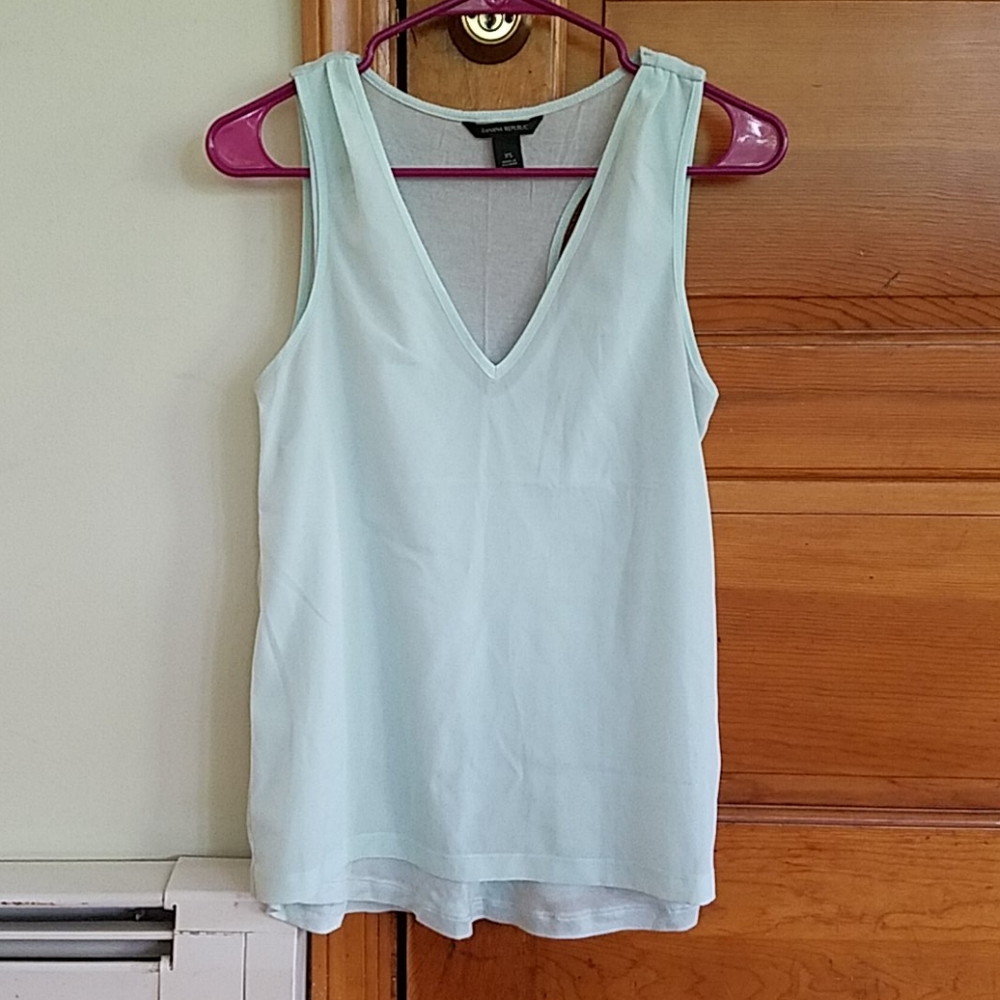 Fun Mixed Media Mint Tank Top - XS